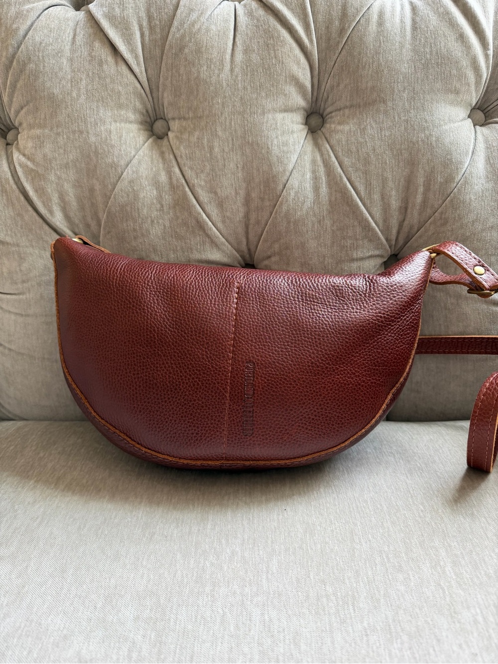 Portland Leather Nutmeg Pebbled Crossbody - Picture 3 of 5